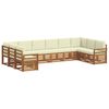vidaXL Conjunto de Sof&aacute; Sectional com almofada 10 pcs Natural e Creme
