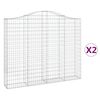 vidaXL Cestos gabi&atilde;o arqueados 2pcs 200x30x160/180cm ferro galvanizado