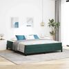 vidaXL Cama Box com colch&atilde;o Verde Escuro 180 x 220 cm tecido