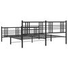 vidaXL Estrutura de cama com cabeceira e p&eacute;s 183x213 cm metal preto