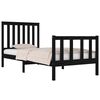 vidaXL Estrutura de cama pequena solteiro 75x190 cm pinho maciço preto