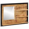 vidaXL Espelho com prateleiras 80x8x55 cm vidro e mangueira maci&ccedil;a