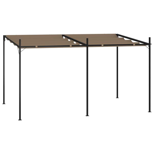 vidaXL Gazebo com telhado retr&aacute;til 400x300x233 cm cinzento-acastanhado