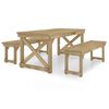 vidaXL 3 pcs conjunto de jantar para jardim pinho impregnado maci&ccedil;o