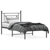 vidaXL Estrutura de cama com cabeceira 90x200 cm metal preto