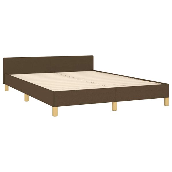 vidaXL Estrutura de cama sem colch&atilde;o 140x200 cm tecido castanho-escuro