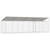 vidaXL Gaiola para cachorro com telhado Prateado 800 x 200 x 258 cm