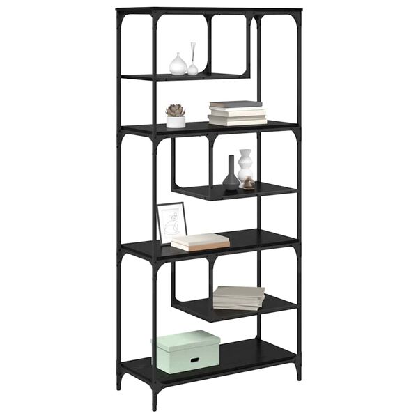 vidaXL Estante Carvalho preto 81 x 36 x 176 cm Madeira processada