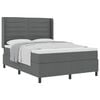vidaXL Cama Box com colch&atilde;o Cinza Escuro 190 x 140 cm tecido