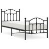 vidaXL Estrutura de cama com cabeceira e p&eacute;s 80x200 cm metal preto