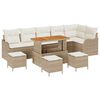 vidaXL Conjunto de Sof&aacute; de Jardim com almofada 10 pcs Bege vime PE
