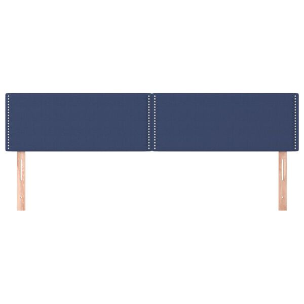 vidaXL Cabeceira de cama 2 pcs tecido 90x5x78/88 cm azul