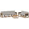 vidaXL Conjunto de Sof&aacute;s para Exterior 8 pcs Natural e Cinzento-Claro