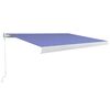 vidaXL Toldo manual com caixa 300x250 cm azul e branco
