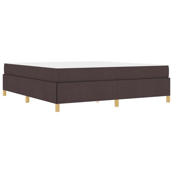 vidaXL Estrutura da Cama com colch&atilde;o Marrom Escuro 180 x 200 cm tecido