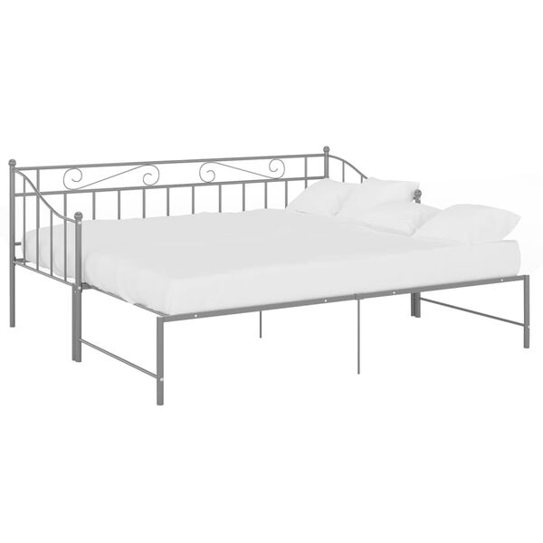 vidaXL Estrutura sof&aacute;-cama de puxar 90x200 cm metal cinzento
