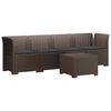 vidaXL Sof&aacute; de Jardim 4 Lugares com Almofadas Look Rattan PP Castanho