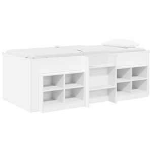 vidaXL Cama Loft com Arm&aacute;rio 3 unid. Branco Derivados de Madeira