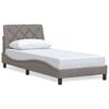 vidaXL Estrutura de cama sem colch&atilde;o 80x200 cm tecido cinzento