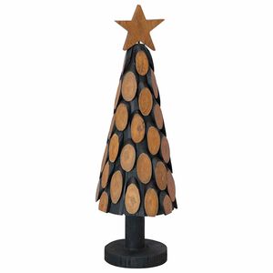 vidaXL &Aacute;rvore de Natal Castanho 61 cm Madeira de teca maci&ccedil;a