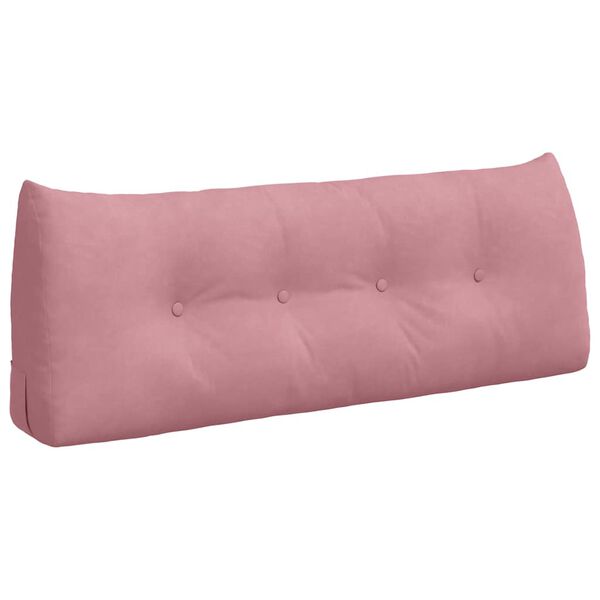 vidaXL Travesseiro para Costas Rosa 120 x 24 x 50 cm Veludo