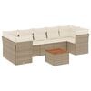 vidaXL 8 pcs conjunto de sof&aacute;s p/ jardim com almofad&otilde;es vime PE bege