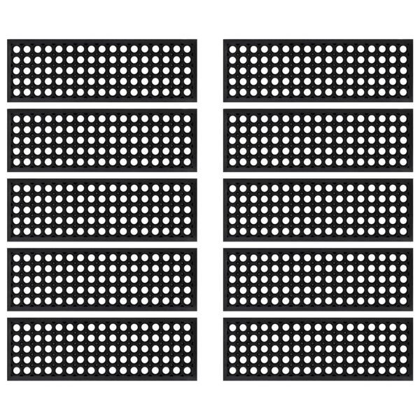 vidaXL Tapetes para degraus de escada 10 pcs 25x75 cm borracha