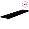 vidaXL Tapetes de escada 8 pcs 120x30x2 cm carvalho castanho-preto