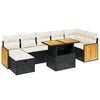 vidaXL 8 pcs conjunto sof&aacute;s de jardim com almofad&otilde;es vime PE preto