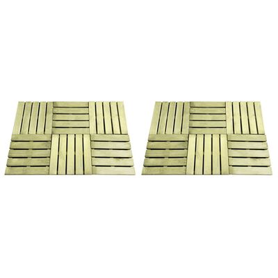 vidaXL Ladrilhos de pavimento 12 pcs 50x50 cm madeira verde