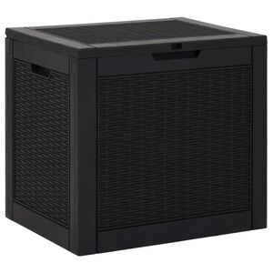 vidaXL Caixa de arruma&ccedil;&atilde;o p/ jardim 55,5x43x53 cm polipropileno preto