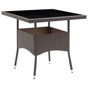 vidaXL Mesa de jantar para jardim vime PE castanho