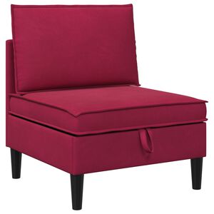 vidaXL Sof&aacute; com Armazenamento Vinho Vermelho Veludo