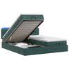 vidaXL Cama Ottoman com Colch&atilde;o e LED Verde-Escuro 180 x 200 cm Veludo