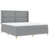 vidaXL Cama Box com fitas LED Cinzento-claro 180 x 200 cm tecido