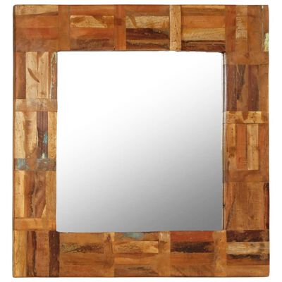 vidaXL Espelho de parede em madeira recuperada maciça 60x60 cm