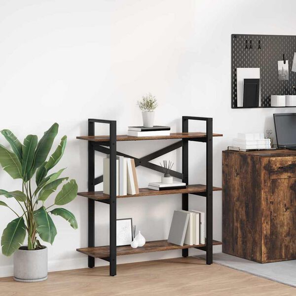 vidaXL Estante Carvalho Defumado 100 x 33,5 x 102 cm