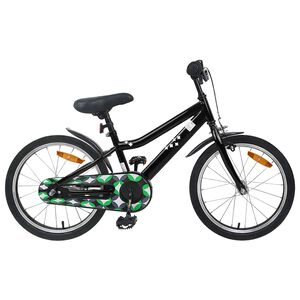 vidaXL Bicicleta Infantil 18 Polegadas para 5-7 anos Preto