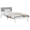 vidaXL Estrutura da cama Branco e cinza claro 90 x 200 cm