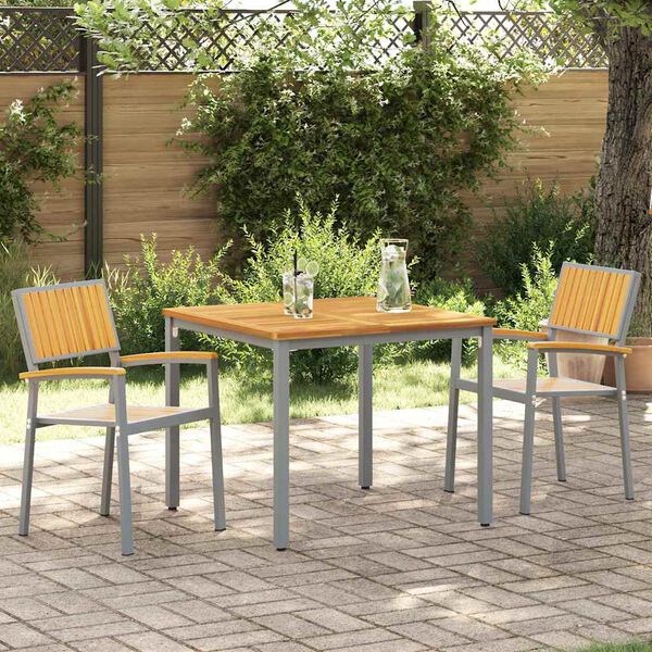 vidaXL Cadeira de Jardim 2 pcs Castanho 56 x 57 x 87cm