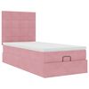 vidaXL Estrutura de cama otomana com colch&otilde;es 80x200 cm veludo rosa