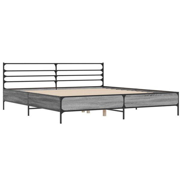 vidaXL Estrutura de cama 200x200 cm derivados madeira/metal