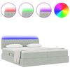 vidaXL Cama com luzes de tira LED Cinzento-claro 180 x 200 cm Veludo