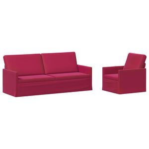 vidaXL Conjunto de Sof&aacute;s 2 pcs Vinho Vermelho Veludo (V)