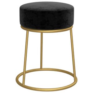 vidaXL Banqueta redonda veludo preto