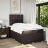 vidaXL Cama boxspring com colch&atilde;o 120x190 cm tecido castanho-escuro