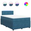 vidaXL Cama boxspring com colch&atilde;o 120x190 cm veludo azul