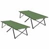 vidaXL Cama de Camping Dobr&aacute;vel Manual 2 unid. Verde 206 x 76 x 74 cm