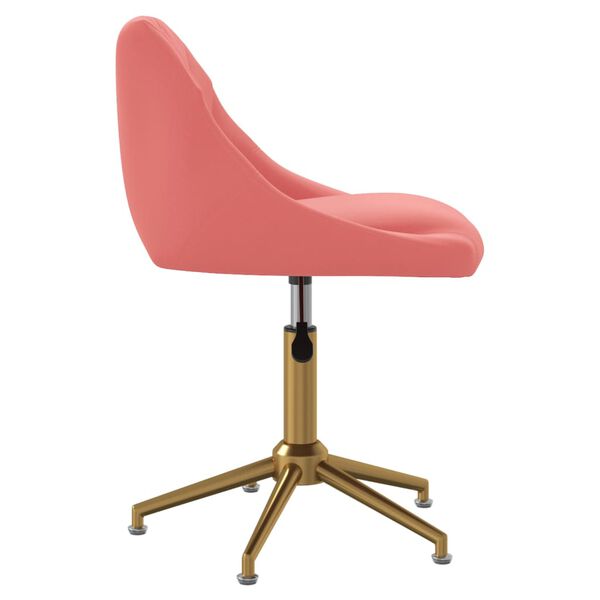 vidaXL Cadeira de jantar girat&oacute;ria veludo rosa