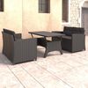 vidaXL 3 pcs conjunto lounge para jardim c/ almofad&otilde;es vime PE preto